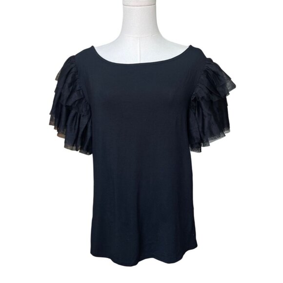 On 34Th Puff Ruffle Sleeve Boho Top Size L NWT Witchy Fairy Grunge Whimsigoth - Picture 1 of 11